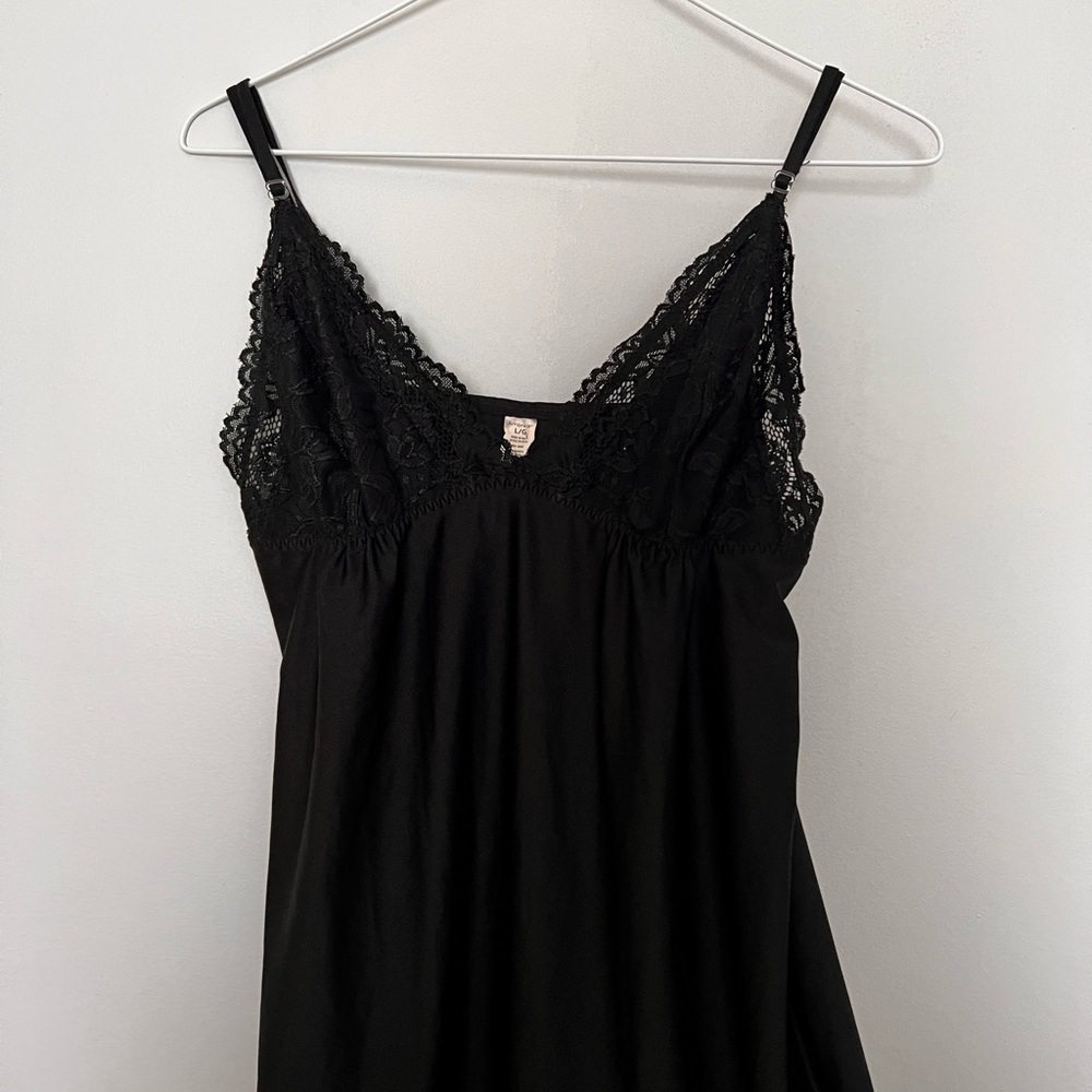 Ambrielle Black Lace Slip Dress
